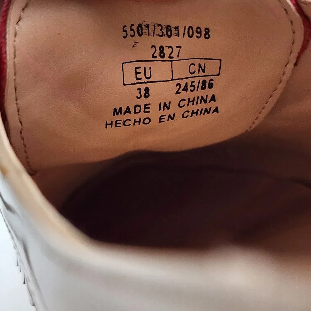 Zara Oxford Shoes Women's 38 / 7.5 Tan Nude Patent Leather  Platform‎ Lace